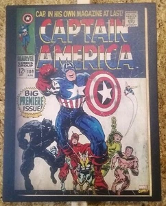 Captain America Big Premiere Issue Cover Framed Canvas Wall Art 18 x 14 - Picture 1 of 5