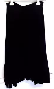 VINTAGE HARRY ACTON FOR PARTY COLLECTIBLES BLACK VELVET FLOUNCY WOMEN'S SKIRT - Picture 1 of 4