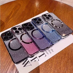 Glitter Magnetic Case for iPhone 16e 16 15 14 Plus 13 12 Pro Max Bumper Cover - Picture 1 of 19
