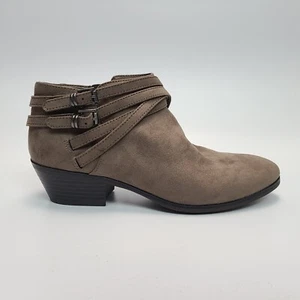 Style & Co Stiefeletten Damen 6,5 M taupe braun Weide Mikrofaser Blockabsatz - Bild 1 von 8