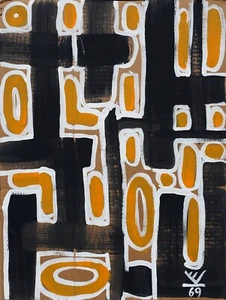A. R. Penck & Udo Lindenberg Freund Vincent van Volkmer orig. Gemälde signiert - Bild 1 von 5