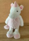 Urban Products - White Dusty Pink Unicorn Plush Soft Features Toy Teddy 25cm