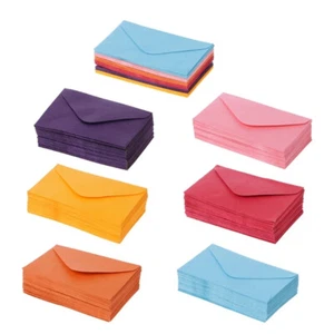 50Pcs/Pack Colored Paper Envelopes Premium Quality Envelopes 100mmx60mm Colorful - Picture 1 of 9