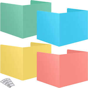 16 Pack Desk Privacy Panel Desk Divider - Designer Pastel Color Privacy Folders 