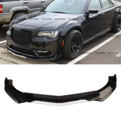 Gloss Black Front Bumper White Lip Spoiler Splitter For Mitsubishi Galant Lancer - Image 1 of 4