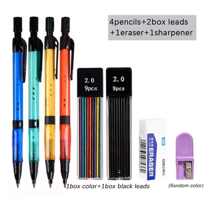 Four 2.0mm Lead Holder Mechanical Pencil Bundle Set, 18 Extra Leads & More - Image 1 of 3