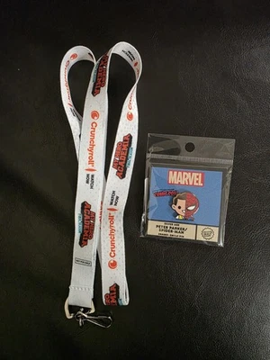 NYCC 2025 SILVER AGE PETER PARKER SPIDER-MAN 100% SOFT ENAMEL EMOJI PIN  LANYARD - Image 1 of 3