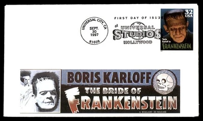 Mayfairstamps US FDC 1997 Frankenstein Bride Boris Karloff First Day Cover aau_5 - Image 1 of 2