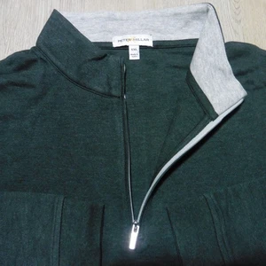 PETER MILLAR Mens 2XL XXL PULLOVER 1/4 ZIP CROWN COMFORT BALSAM GREEN GOLF - Picture 1 of 14