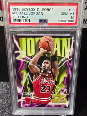 1996 Skybox Z-Force Z-Cling MICHAEL JORDAN #11 PSA 10 GEM MINT - Image 1 of 2