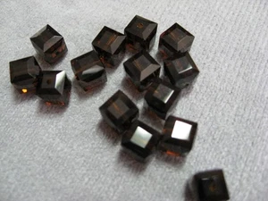 Mocha Swarovski Crystal Beads 6mm Cube - Picture 1 of 3