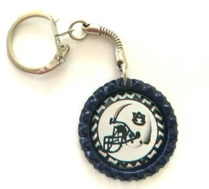 Auburn University Bottle Cap Keychain on silvertone keyring - Picture 1 of 1