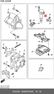 Original OE Spulenbaugruppe Zündung 3340051K40 für Suzuki 33400-51K40 - Bild 1 von 1
