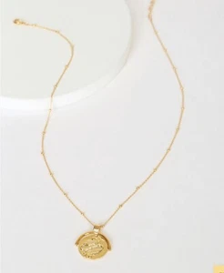 Lulus Read the Stars 14KTGP Gold Pisces Zodiac Necklace - Picture 1 of 5
