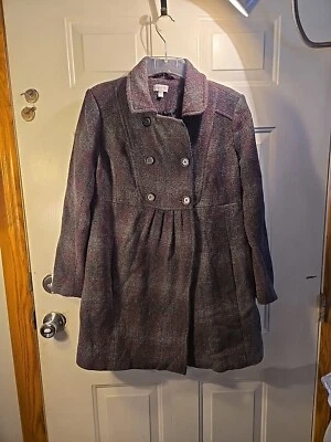 Abrigo de guisante a cuadros mezcla de lana de maternidad "A Pea in the Pod" talla mediana Foto 1 de 4