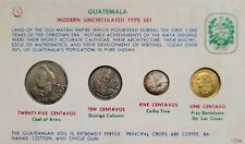Guatemala 1965 25 Centavos Copper-Nickel Coins + UNC Set Coins 25 10 5 CENTAVOS