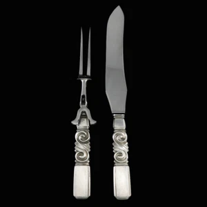 Georg Jensen. Sterling Silver Carving Set 541/542 - Scroll / Saga #22. - Picture 1 of 2