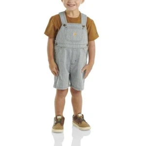 CARHARTT 2 PC Graphic T-SHIRT & Bib SHORTS Shortall SET Toddler BOYS Size 4T NEW - Picture 1 of 3