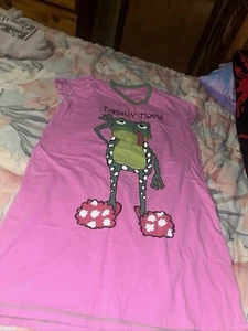 Lazy One Toadally Tired Pajama Nightshirt Size S/M - Picture 1 of 5