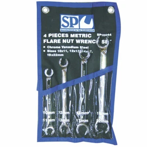 SP TOOLS 4PC METRIC FLARE NUT SPANNER SET WITH CARRY POUCH SP10044 - Picture 1 of 4