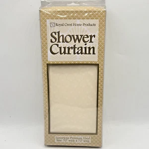 Royal Crest Shower Curtain Sz 70" x 72" Vinyl Beige Seashell Premium Vinyl - Picture 1 of 7