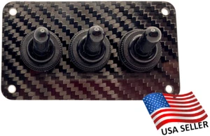 Waterproof Carbon Fiber 3 Toggle Switch Panel - Picture 1 of 4