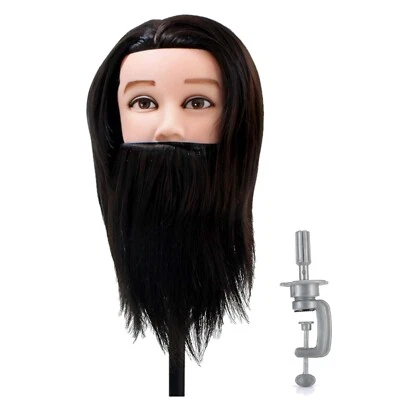 NEVERLAND BEAUTY & HEALTH 14" 100% Men's Real Hair Salon Barber Hairdressing Training Head Mannequin Doll