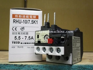 RHU-10/7.5K1 Teco Sovraccarico Termico 2 Poli 5,5 - 7,5 Ampere - Foto 1 di 2