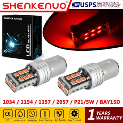 Para BMW R1200C R1200R R1200CL - 2X P21/5W 1157 ROJO LED Luz de freno trasera EE. UU. Foto 1 de 4