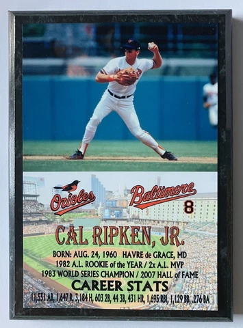 CAL RIPKEN, JR.  BALTIMORE ORIOLES  FULL COLOR SUBLIMATION PLAQUE Cover