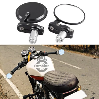 For Harley Davidson Cafe Racer A+ Motorcycle 7/8" Swivel Handle Bar End Mirrors - Изображение 1 из 4