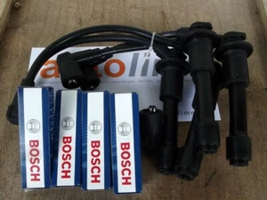 HT leads and Bosch spark plugs set Mazda MX5 mk1 mk2 1.6 1.8 plug wires - Picture 1 of 2