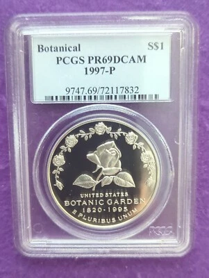 1997 P PCGS PR 69 DCAM Botanical 1 Dollar $1 Commem Vintage SLAB - Image 1 of 4