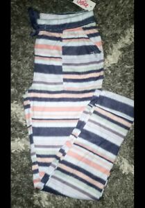 Girls justice cozy sleep joggers size 14 multi striped 