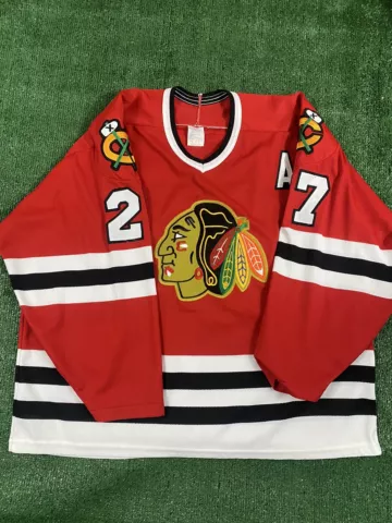 Vintage Chicago Blackhawks #27 Jeremy Roenick CCM Jersey Maska Size XL 90s Cover