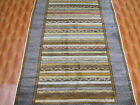 Silk Foyer Rug 3x5 ft Timeless Striped Design Multicolor Hand-knotted
