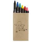 Greyhound With Ball Coloured Crayon Set Cy00001128