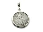 Half Dollar walking Liberty 1930’s- 1940’s coin on .925 Sterling Silver Charm Be