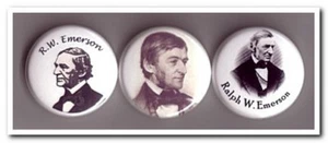 RALPH WALDO EMERSON Botones Prendedores Insignias 3 Poeta Trascendentalista - Imagen 1 de 1