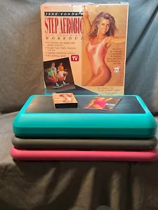 VTG Jane Fonda Fitness Quest Step Aerobic 3 Tier Riser Workout Exercise W/Tape - Picture 1 of 20