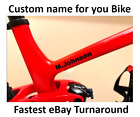 2 x Custom Name Decal Sticker MTB Triathlon Bike Road Gravel - Free Shipping