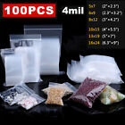 100pcs Clear Zip Seal Plastic Bags Jewelry Zipper Lock Reclosable Baggies 4 Mil