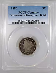 1886 Liberty Nickel Sehr guter Zustand Details PCGS zertifiziert - Bild 1 von 4
