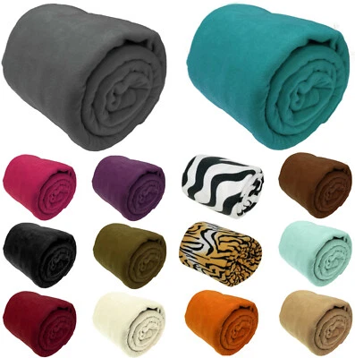 A-EXPRESS Large Fleece Throw Luxury Warm Soft Polar Blanket Sofa Bed Travel Throwover