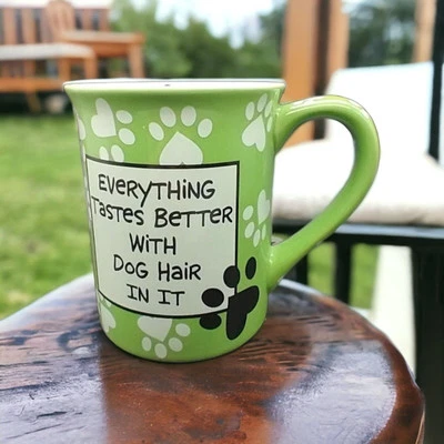 Taza Enesco Our Name is Mud "Todo sabe mejor con pelo de perro" 16 oz Foto 1 de 4