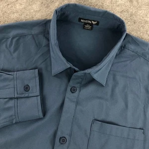 Industry Button Up Shirt Men XL Blue Performance Long Sleeve Stretch Lightweight - Picture 1 of 12