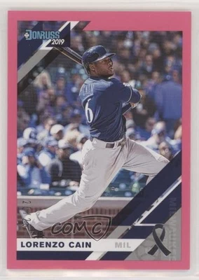 2019 Panini Donruss Mother's Day Ribbon /25 Lorenzo Cain #184 - Image 1 of 2