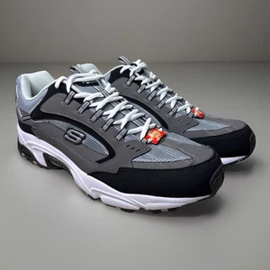 Scarpe da ginnastica uomo SKECHERS Stamina Woodmer taglia 16EW nero/grigio - Foto 1 di 6