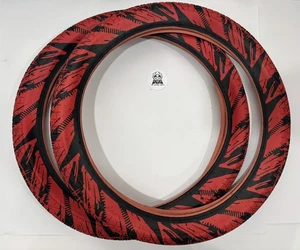 BMX 20" FAHRRADREIFEN FIRE RED 20 X 2.35 SCHWARZ /ROT - Bild 1 von 3