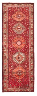 4'7" x 12'10" Vintage Hand-knotted Runner Rug Traditional Oriental Wool Carpet - Image 1 of 4